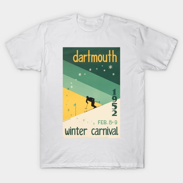 Vintage 1952 Dartmouth Winter Carnival Poster T-Shirt by ROEDERcraft